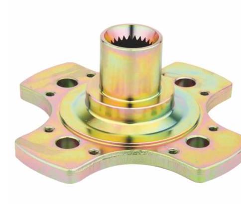 Splined drive flange, zinc-yellow plated